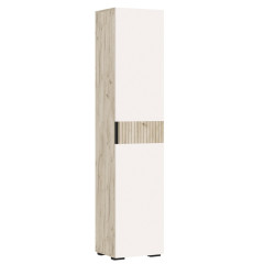 Шкаф "Роджина" пенал для гостиной, в цвете дуб крафт серый/кашемир